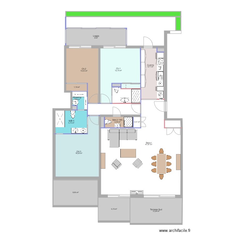 Plan Cannes Modifie V1. Plan de 0 pièce et 0 m2