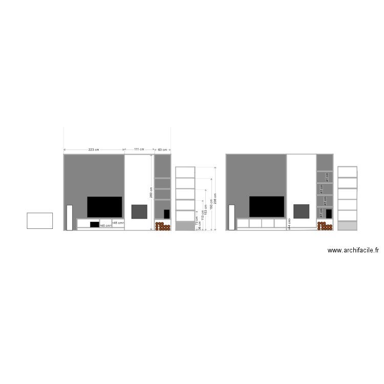 meubl cheminée salon. Plan de 0 pièce et 0 m2