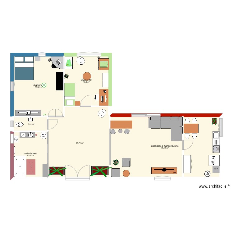 Plan de maison. Plan de 6 pièces et 124 m2