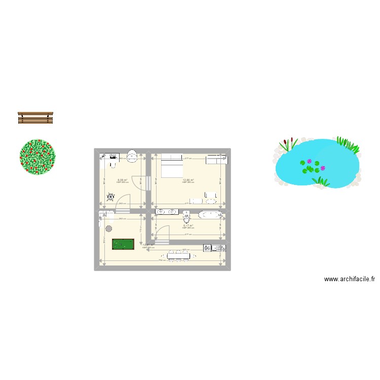 Anouk. Plan de 4 pièces et 40 m2