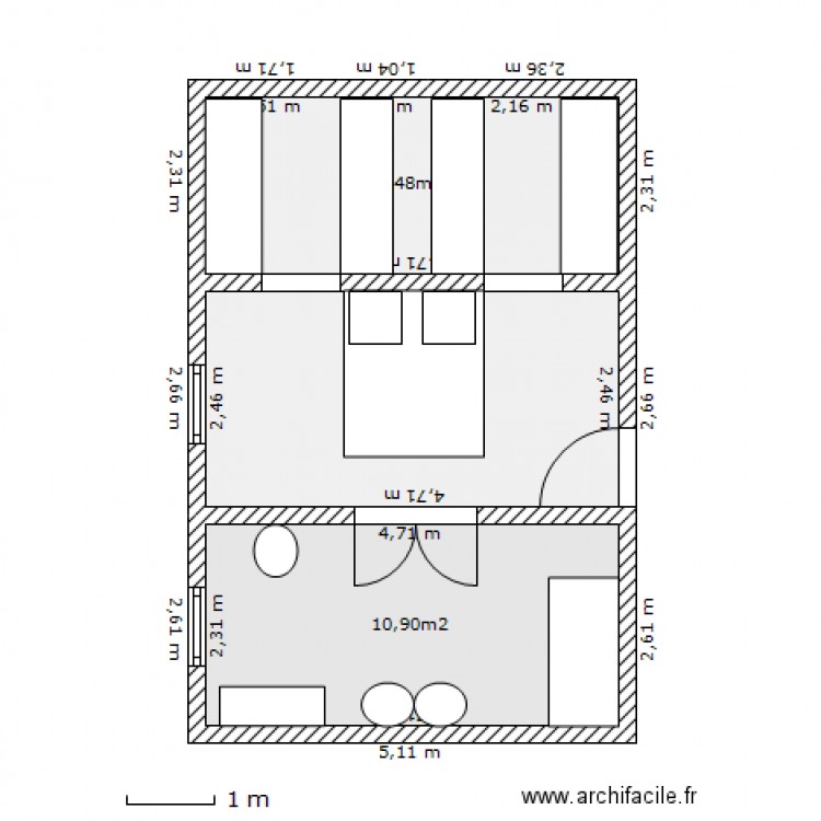 chambre dressing sdb. Plan de 0 pièce et 0 m2