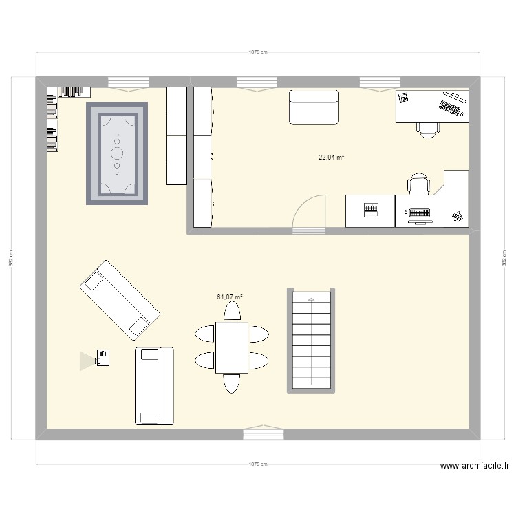 Cressat 2nd. Plan de 2 pièces et 84 m2