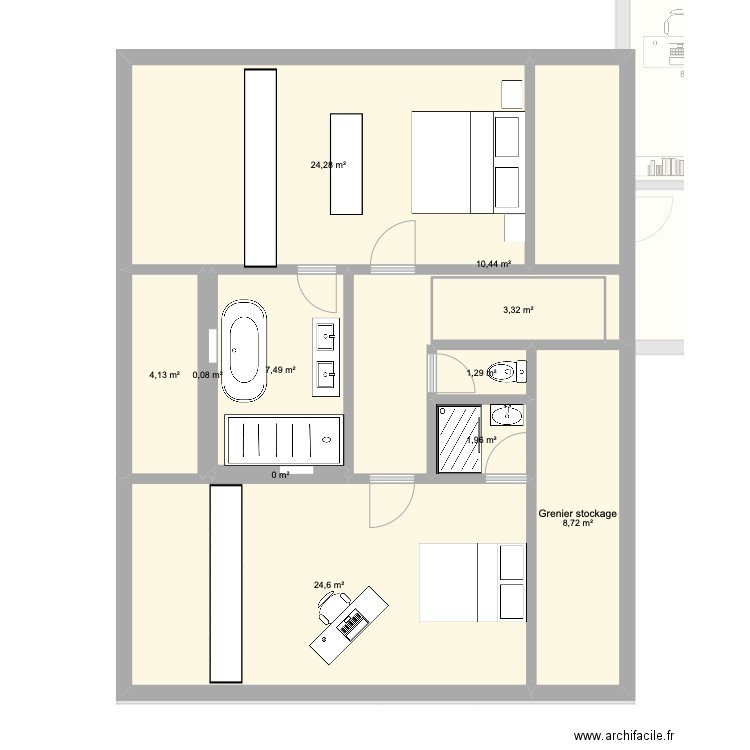 Plans Sophie et Bertrand v01. Plan de 20 pièces et 188 m2