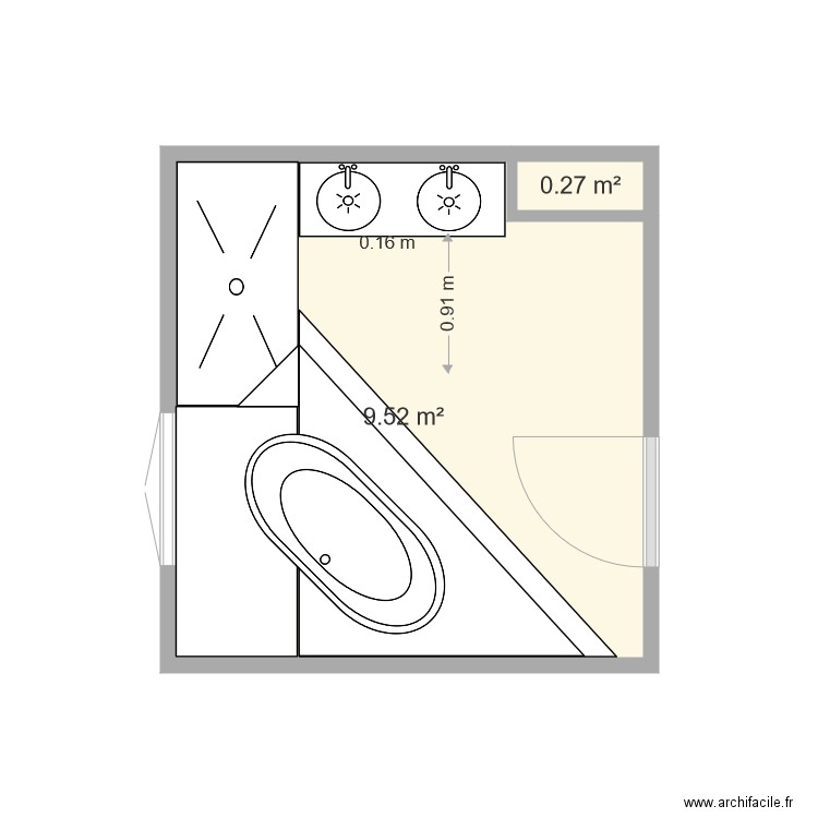 salle de bain. Plan de 0 pièce et 0 m2