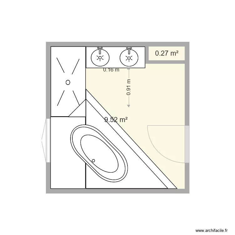 salle de bain. Plan de 