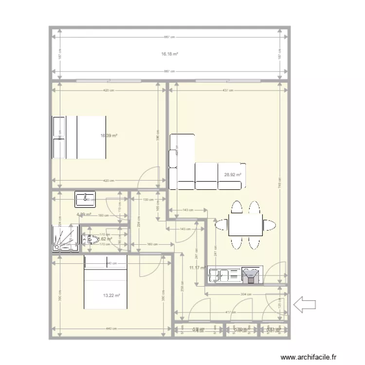 Plan F3 droite. Plan de 