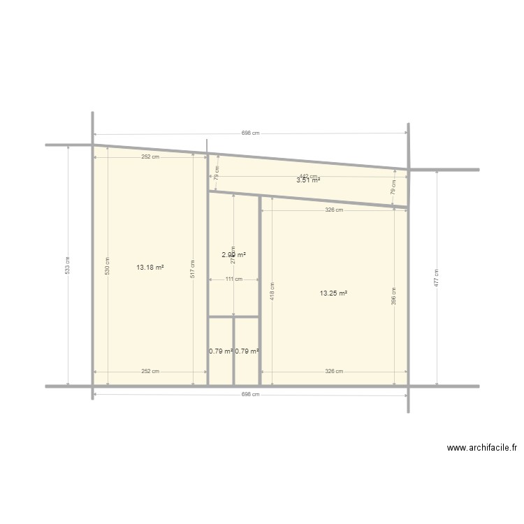 CHAMBRES ENFANTS. Plan de 6 pièces et 35 m2