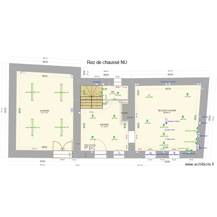 sagheat electricité base. Plan de 12 pièces et 254 m2