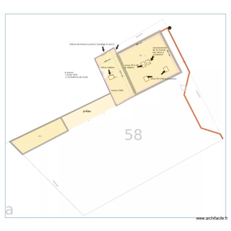 projet couverture. Plan de projet couverture. Plan de