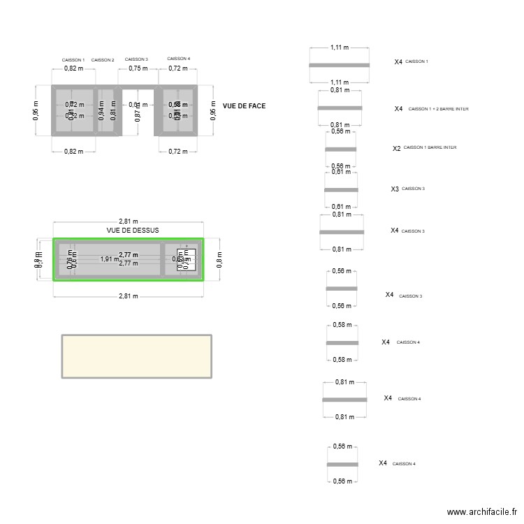 PLAN MEUBLE CUISINE. Plan de 7 pièces et 7 m2
