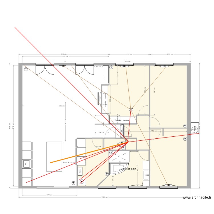 Plan maison rénové ligne élec. Plan de 0 pièce et 0 m2