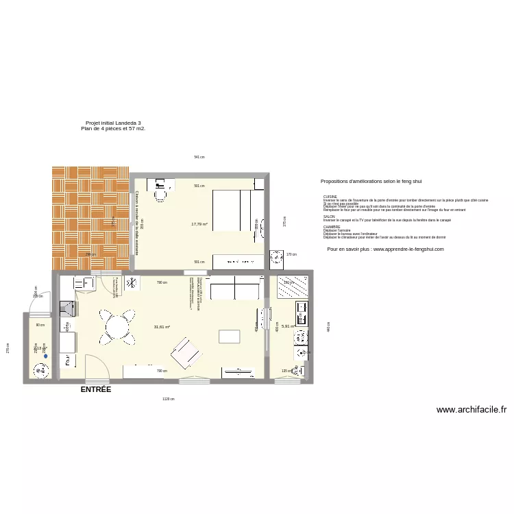Projet Landeda 3 modif Porte et canape. Plan de 