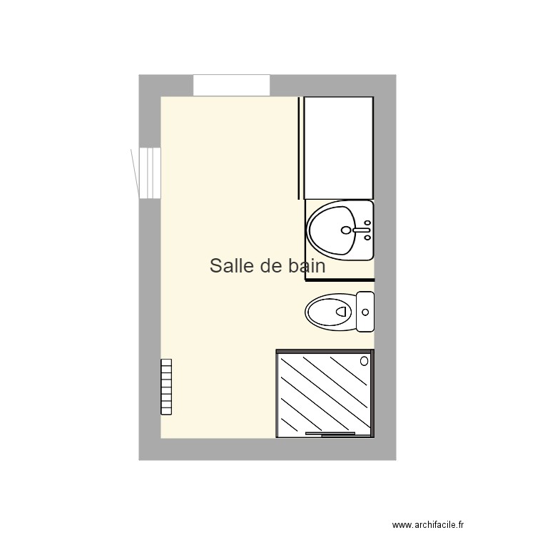 SALLE DE BAINS. Plan de 1 pièce et 10 m2