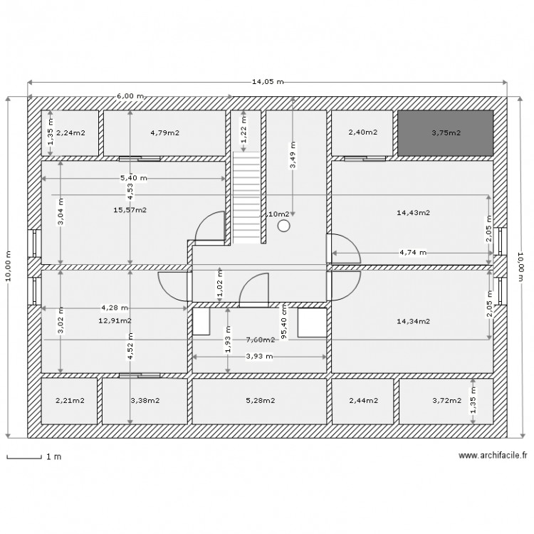 étage du 90m2 (sh68m2). Plan de 0 pièce et 0 m2