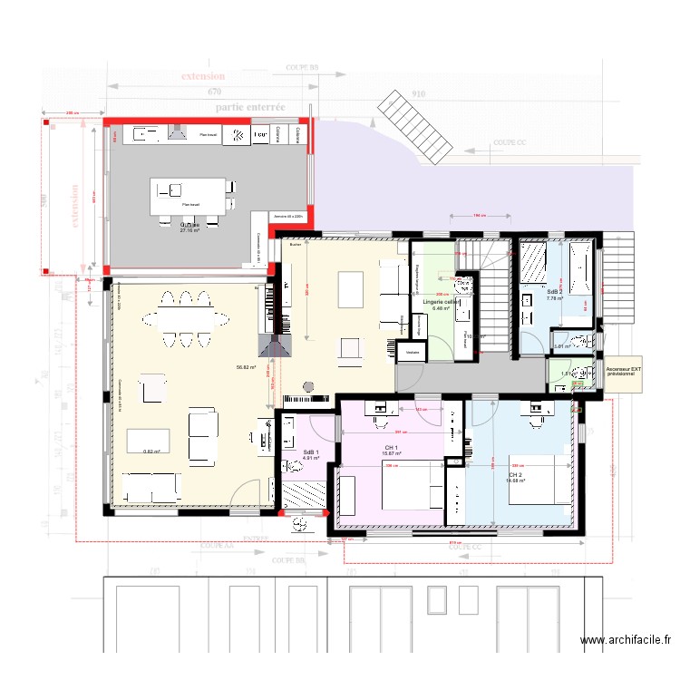 RdC V19 et Etage V19. Plan de 0 pièce et 0 m2