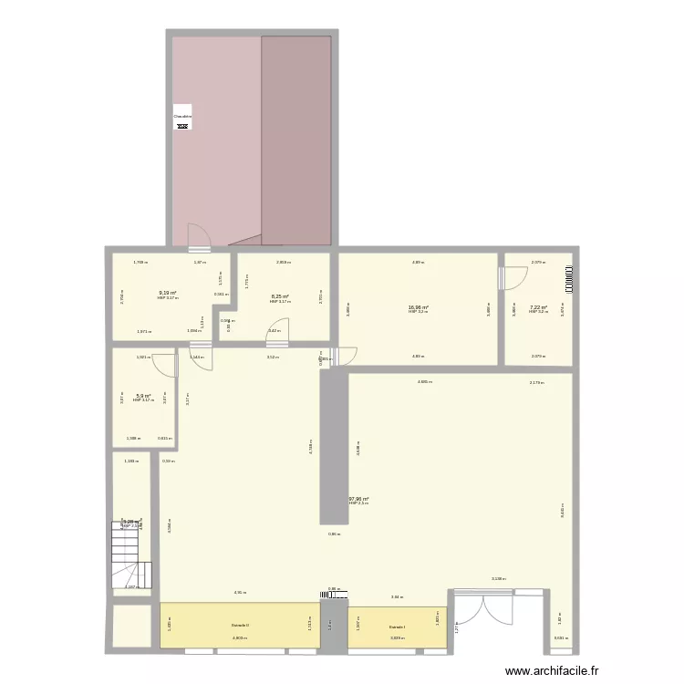 Local d&eacute;paysante Existant. Plan de 