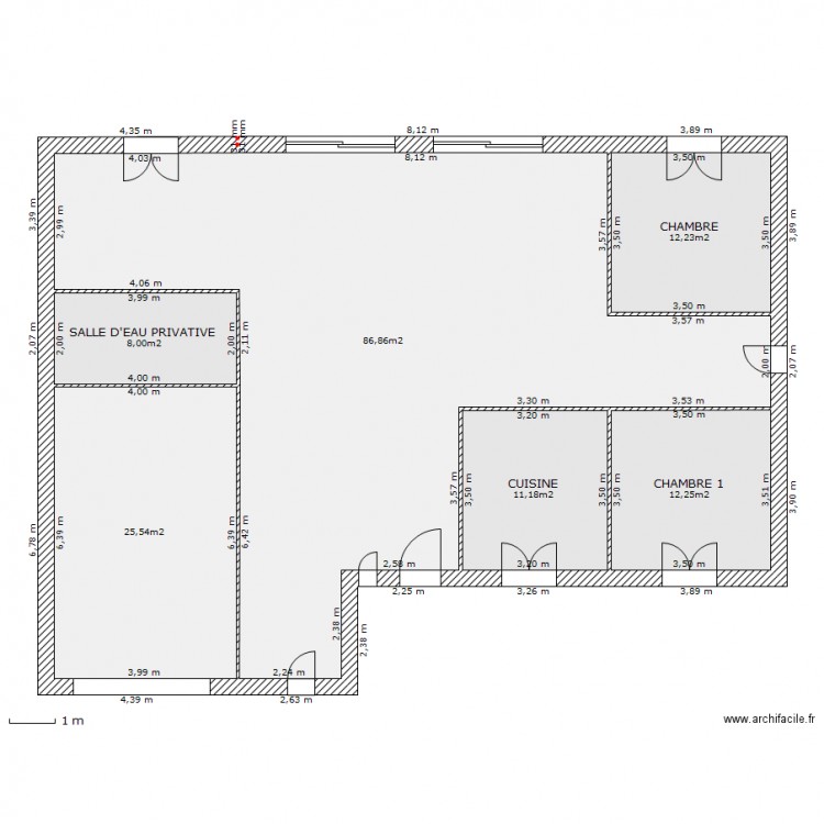 PLAIN PIED 3 CH. Plan de 0 pièce et 0 m2