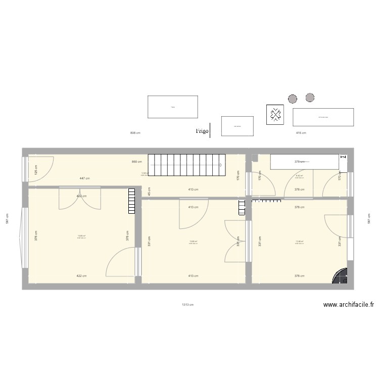 Anderlecht RDC existant. Plan de 0 pièce et 0 m2