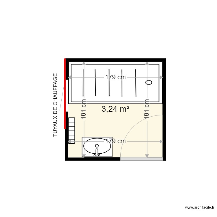 HENNEMAN SYLVIE . Plan de 1 pièce et 3 m2