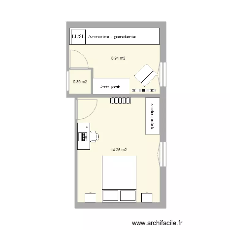 REIMS DRESSING CHAMBRE MARIE. Plan de 