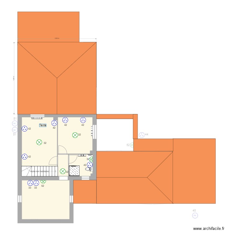 Maison Fenouillet electricite. Plan de 15 pièces et 153 m2