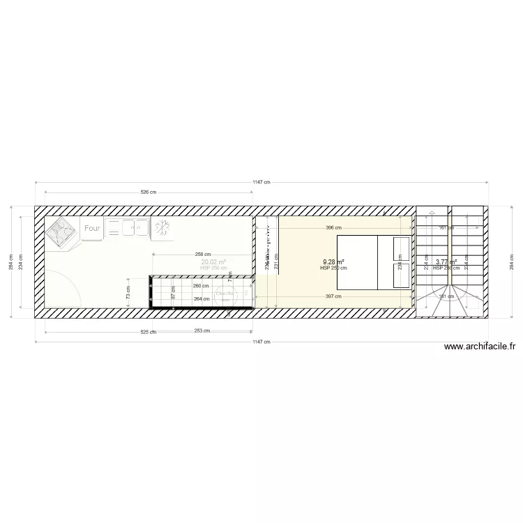 appartement T3 version 2. Plan de 