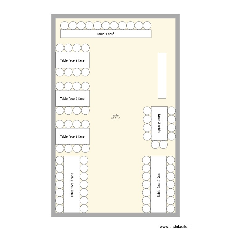 salle ilots rectangle. Plan de 0 pièce et 0 m2