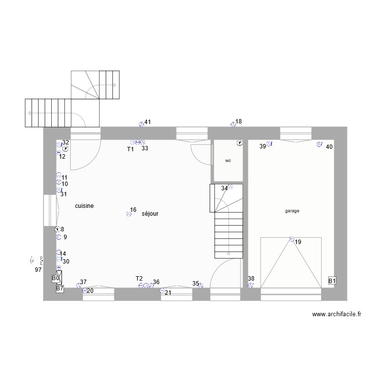 prise de courant logement 3 RdC. Plan de 0 pièce et 0 m2