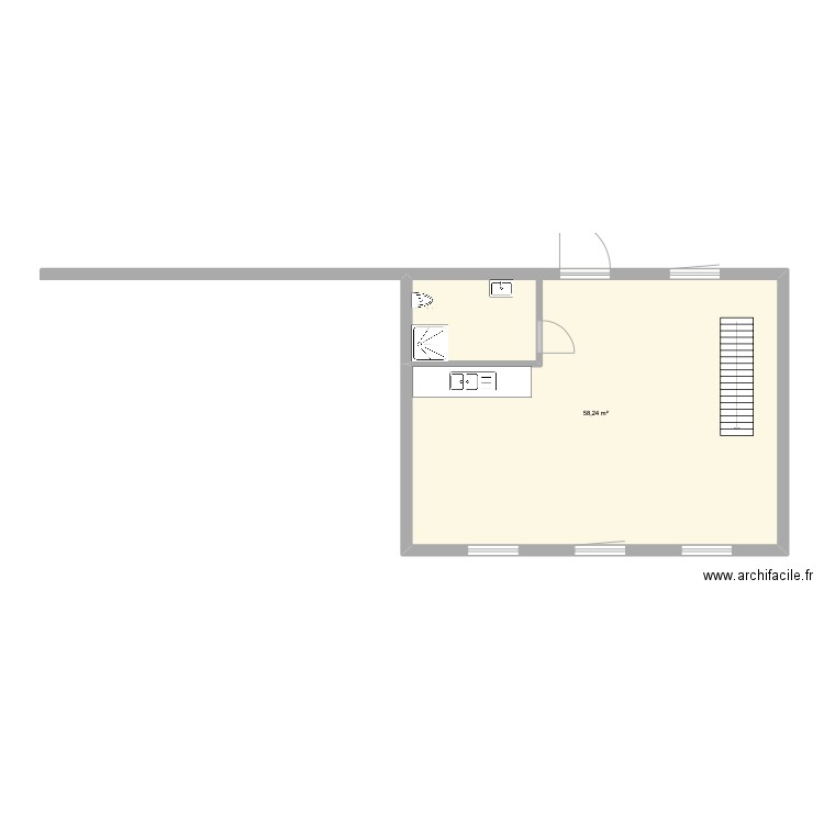 mag boul. Plan de 3 pièces et 62 m2
