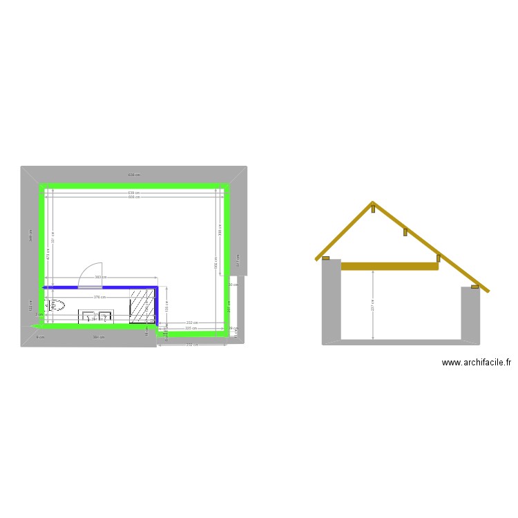 Studio. Plan de 0 pièce et 0 m2