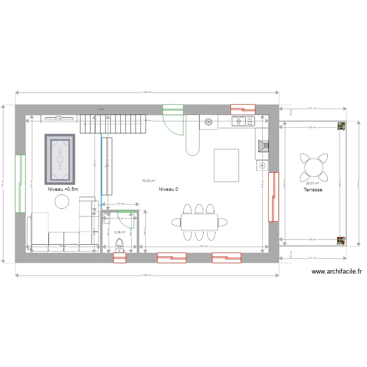 PLASSERAUD rez de chauss&eacute;e. Plan de 
