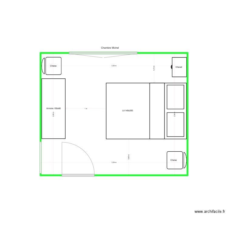 Chambre Michel. Plan de 0 pièce et 0 m2