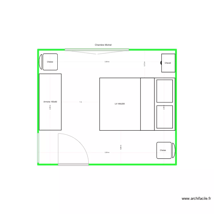 Chambre Michel. Plan de 