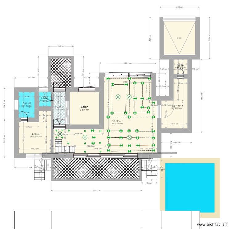 plan electricte  12. Plan de 11 pièces et 49 m2