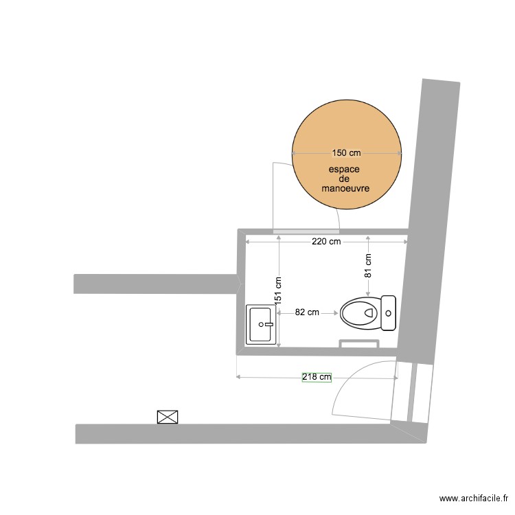 La Laverie WC PMR. Plan de 0 pièce et 0 m2