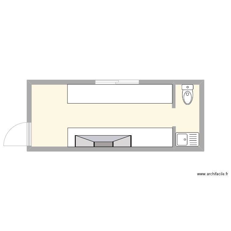 SAYAG. Plan de 1 pièce et 12 m2