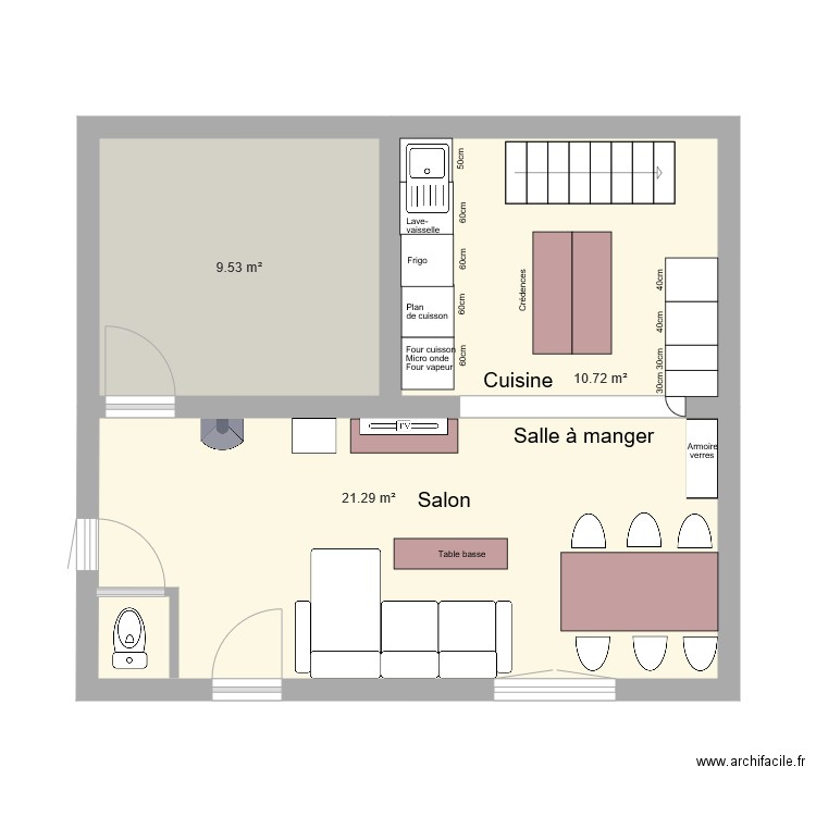 Rez Chalet. Plan de 0 pièce et 0 m2