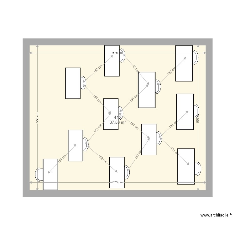 413 en théâtre. Plan de 0 pièce et 0 m2