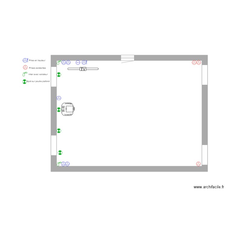 Elec salon séjour. Plan de 0 pièce et 0 m2