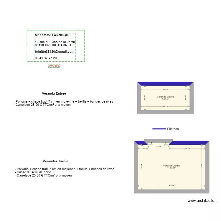 LANNUQUE. Plan de 