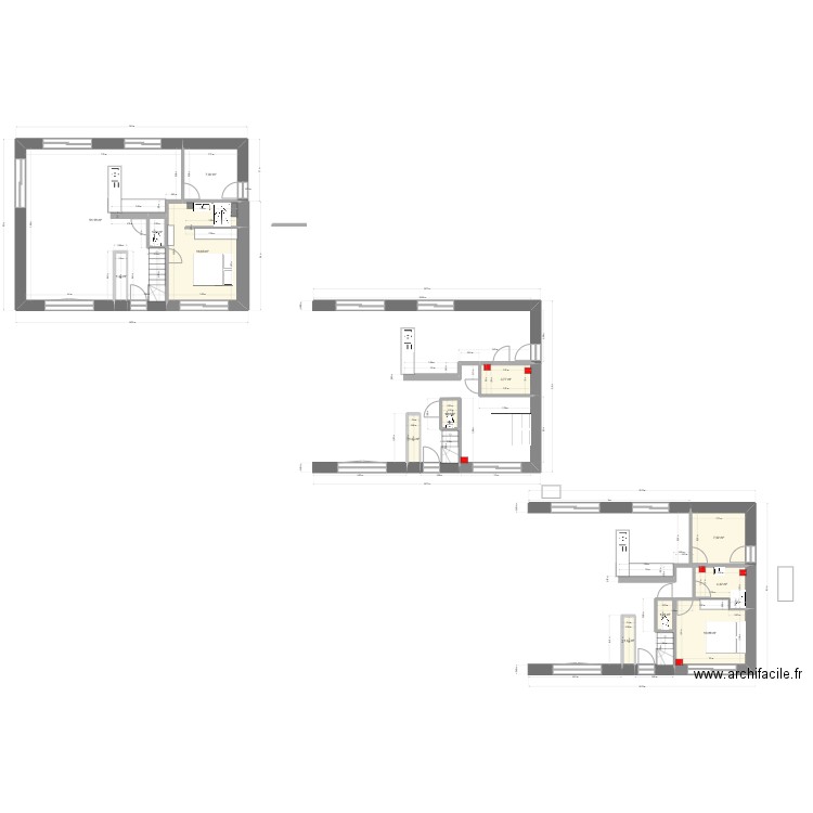 dressing V2. Plan de 13 pièces et 109 m2