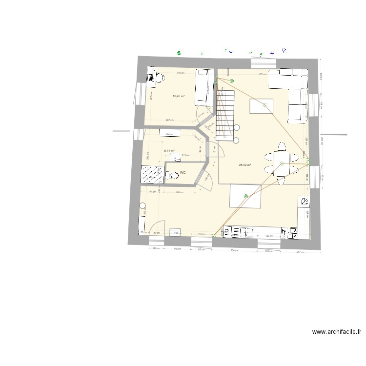 PLAN RDC 3eme VOLET alternatif 4 ELEC. Plan de 9 pièces et 152 m2