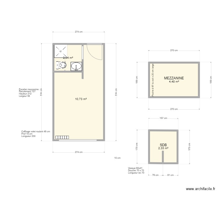 14 PIERRE GRENIER v1. Plan de 4 pièces et 20 m2