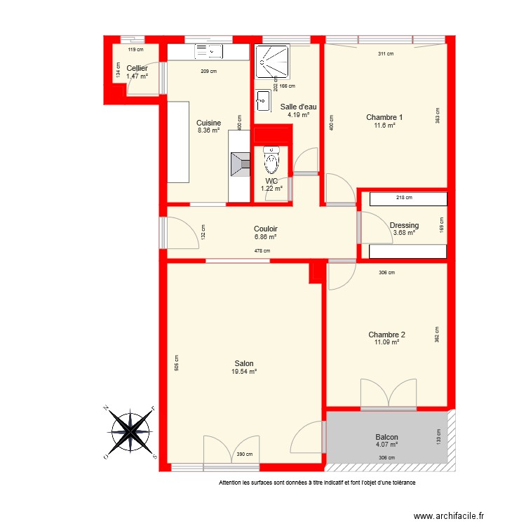 BI 3431 coté. Plan de 0 pièce et 0 m2