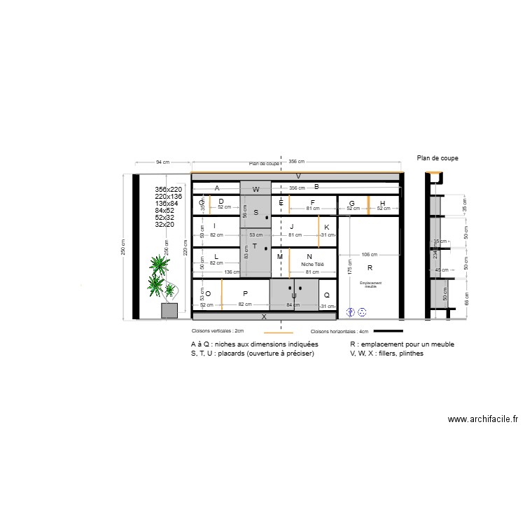 Etagères B. Plan de 0 pièce et 0 m2