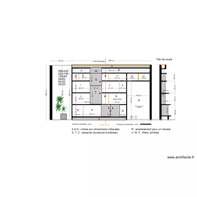 Etag&egrave;res B. Plan de 