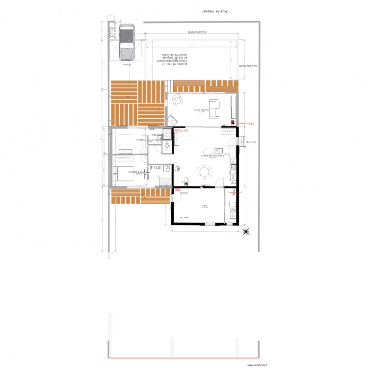 PLOUGUIEL  vue arriere. Plan de 0 pièce et 0 m2