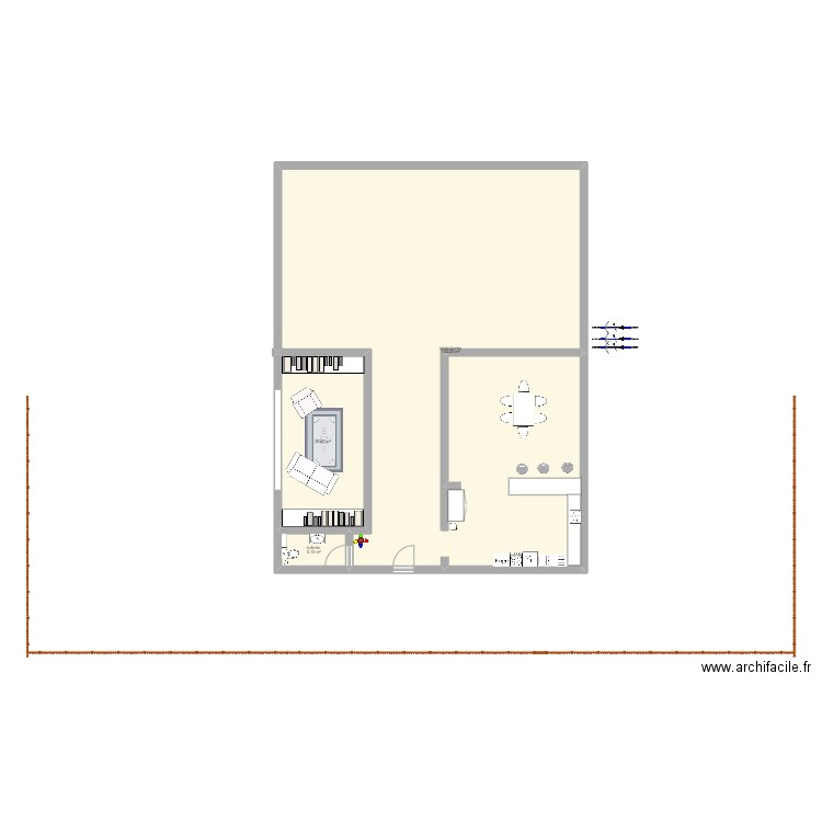 huis1. Plan de 3 pièces et 167 m2