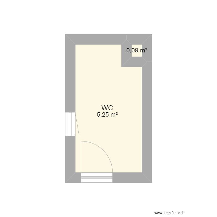 APPART WC. Plan de 2 pièces et 5 m2