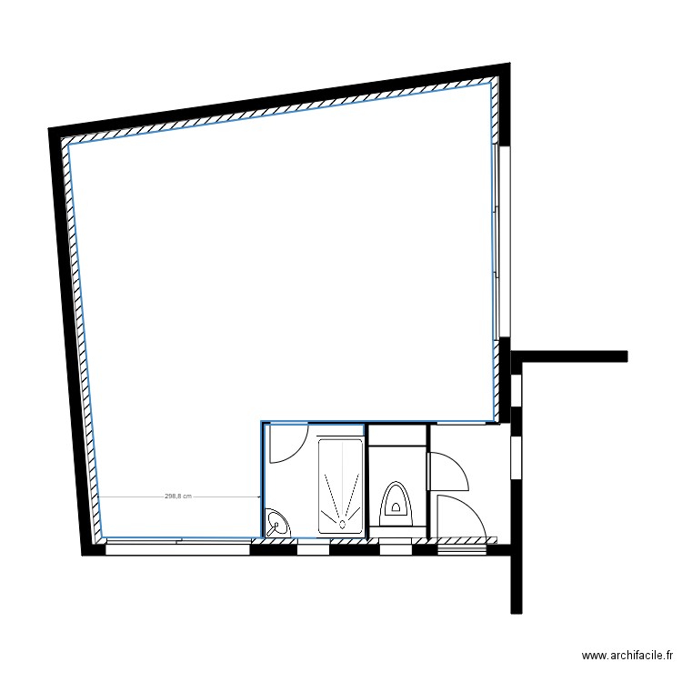 LE BOHEC. Plan de 4 pièces et 55 m2